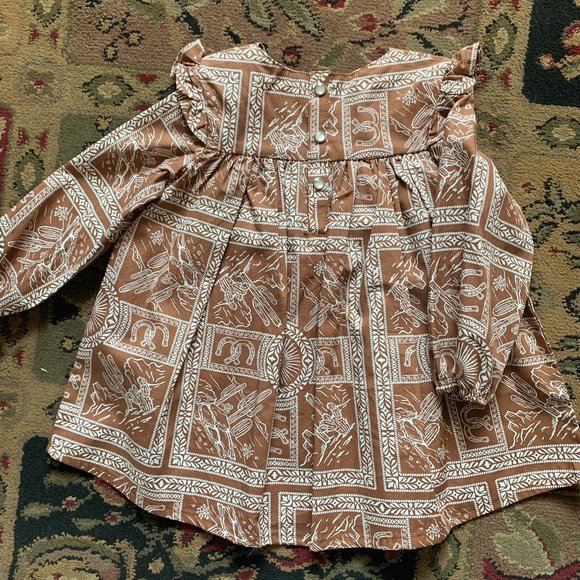 Wrangler Infant Girls' Western Retro Print Cotton Dress; 12 mos. - Picture 3 of 6